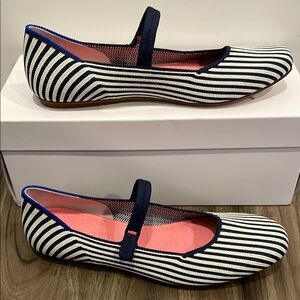 Rothy's Blue and White Stripped Mary Jane